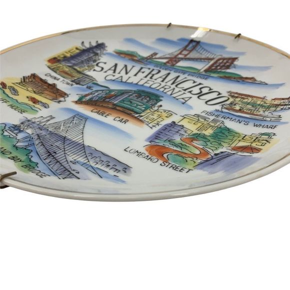San Francisco CA Collector Vintage Souvenir Plate Japan Large 10" 0184 - Picture 4 of 6